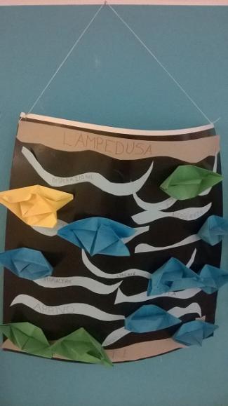 particolare del cartellone realizzato dai bambini